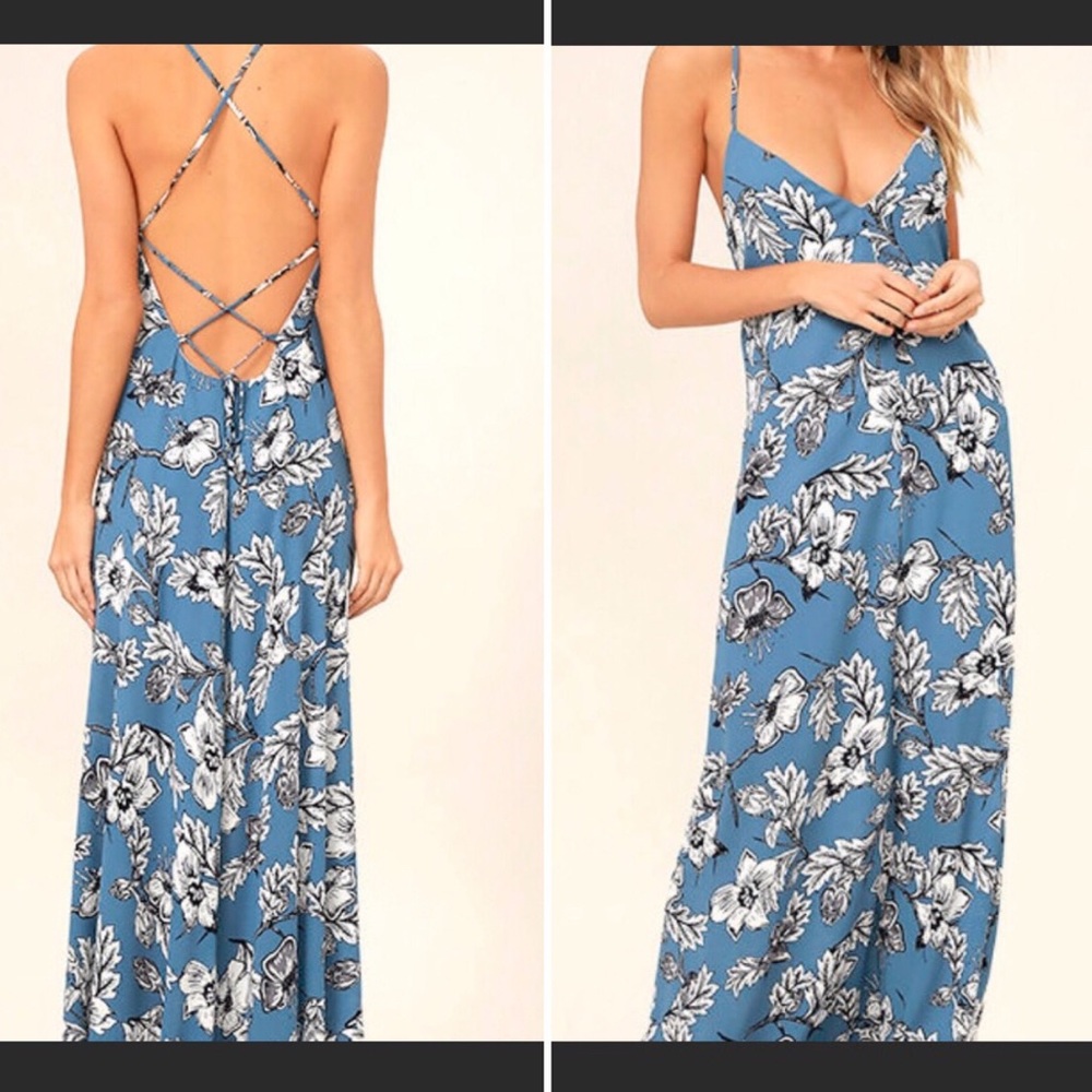 Lulu’s blue floral maxi dress